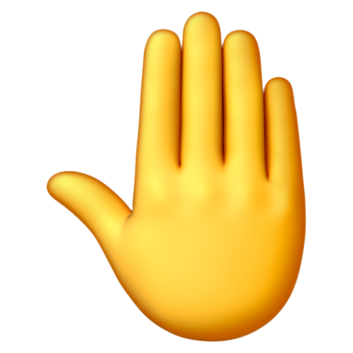 Emoji Mu bàn tay giơ lên 🤚 dạng 3D