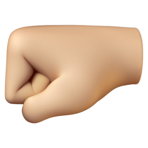 Emoji Nắm đấm hướng phía trái: màu da sáng trung bình 🤛🏼 dạng 3D