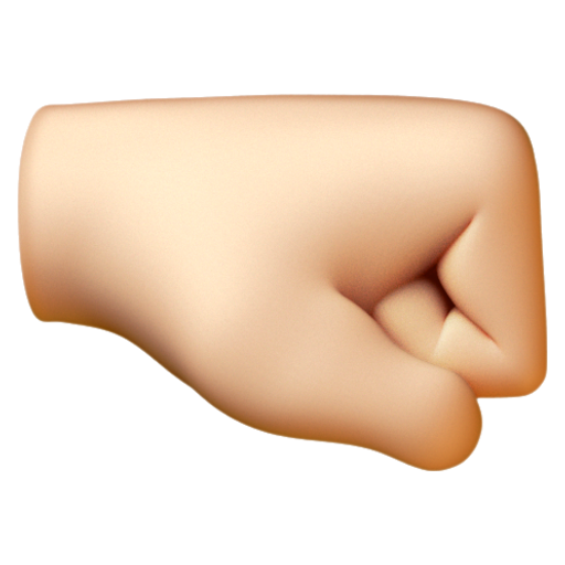 Emoji Nắm đấm hướng sang phải: màu da sáng 🤜🏻 dạng 3D