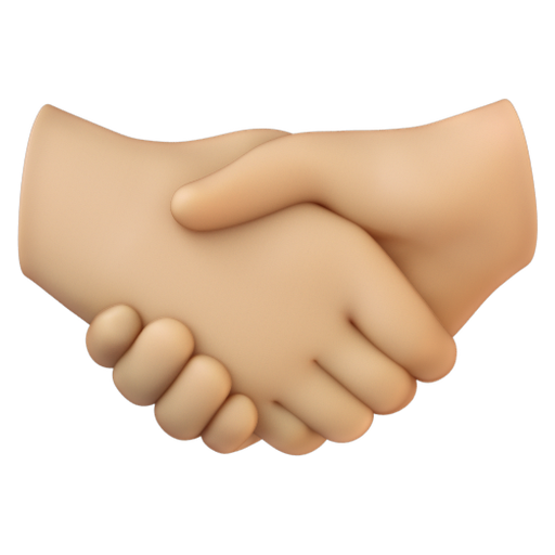 Emoji Bắt tay: màu da sáng trung bình 🤝🏼 dạng 3D