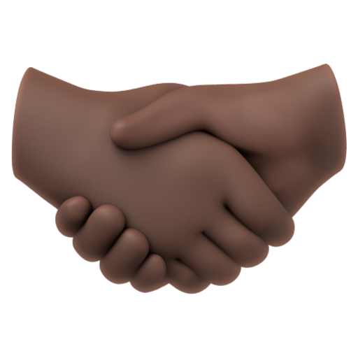 Emoji Bắt tay: màu da tối 🤝🏿 dạng 3D