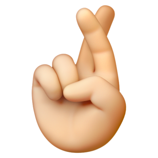 Emoji Hai ngón tay bắt chéo: màu da sáng 🤞🏻 dạng 3D
