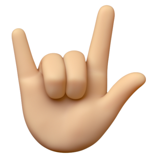 Emoji Cử chỉ yêu nhau: màu da sáng trung bình 🤟🏼 dạng 3D
