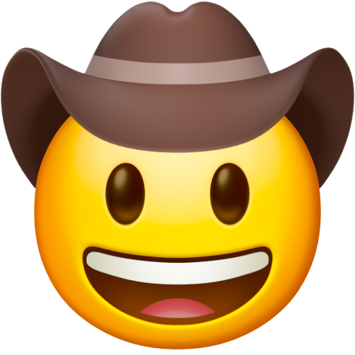 Emoji Mặt đội mũ cao bồi 🤠 dạng 3D