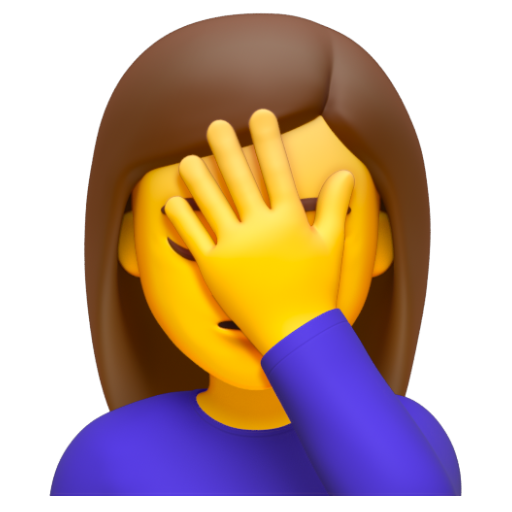 Emoji Người phụ nữ lấy tay che mặt 🤦‍♀ dạng 3D