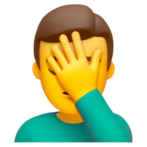 Emoji Người đàn ông lấy tay che mặt 🤦‍♂ dạng 3D