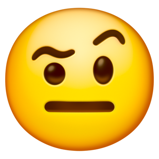 Emoji Mặt với lông mày rướn lên 🤨 dạng 3D