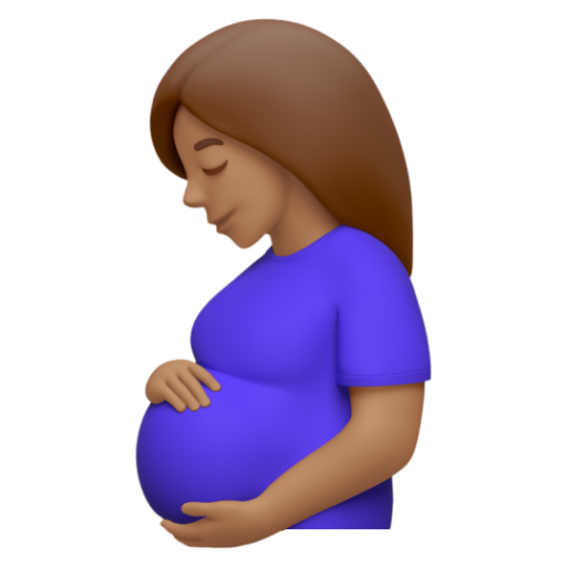 Emoji Người phụ nữ có thai: màu da trung bình 🤰🏽 dạng 3D
