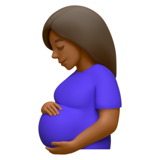 Emoji Người phụ nữ có thai: màu da tối trung bình 🤰🏾 dạng 3D