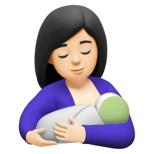 Emoji Cho con bú: màu da sáng 🤱🏻 dạng 3D
