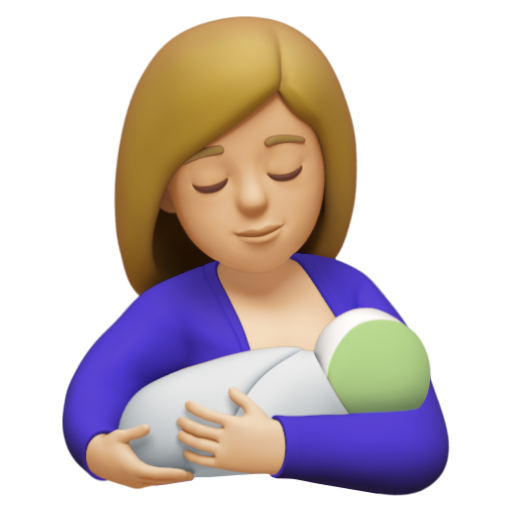 Emoji Cho con bú: màu da sáng trung bình 🤱🏼 dạng 3D