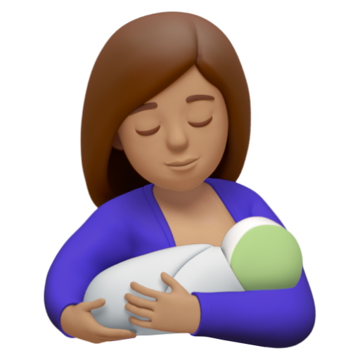 Emoji Cho con bú: màu da trung bình 🤱🏽 dạng 3D