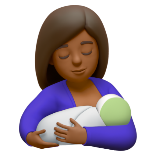 Emoji Cho con bú: màu da tối trung bình 🤱🏾 dạng 3D