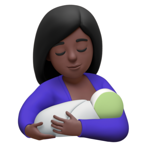 Emoji Cho con bú: màu da tối 🤱🏿 dạng 3D
