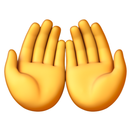Emoji Hai bàn tay chạm vào nhau 🤲 dạng 3D