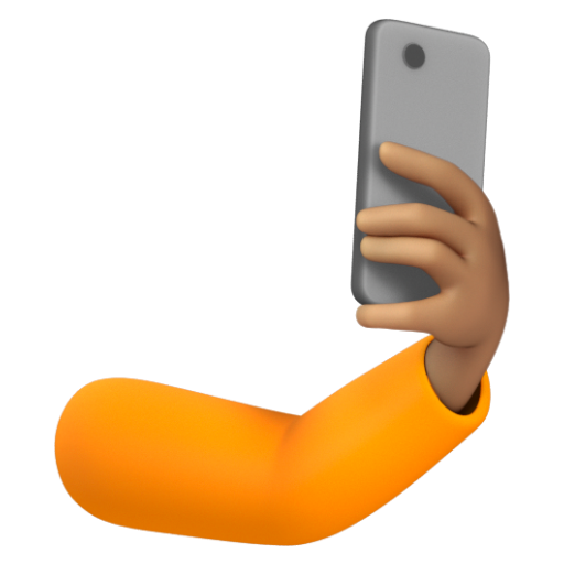 Emoji Tự sướng: màu da trung bình 🤳🏽 dạng 3D