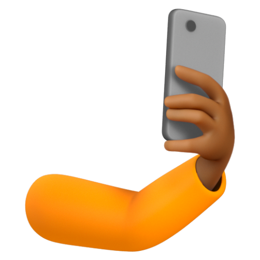 Emoji Tự sướng: màu da tối trung bình 🤳🏾 dạng 3D