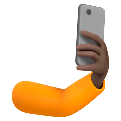 Emoji Tự sướng: màu da tối 🤳🏿 dạng 3D
