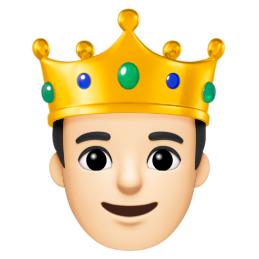 Emoji Hoàng tử: màu da sáng 🤴🏻 dạng 3D