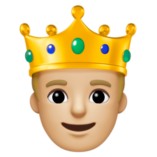 Emoji Hoàng tử: màu da sáng trung bình 🤴🏼 dạng 3D