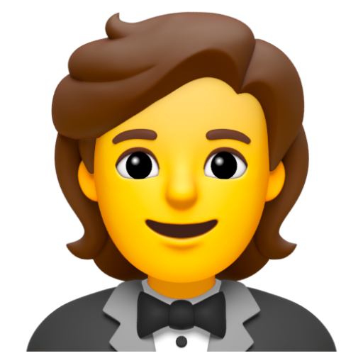 Emoji Người mặc bộ vest 🤵 dạng 3D