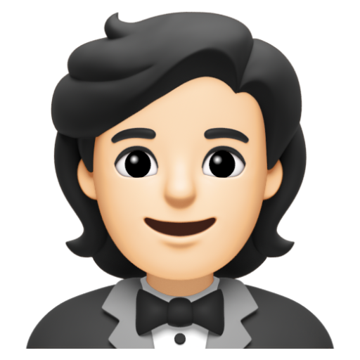 Emoji Người mặc bộ vest: màu da sáng 🤵🏻 dạng 3D