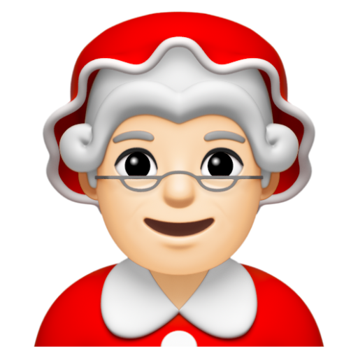 Emoji Mẹ giáng sinh: màu da sáng 🤶🏻 dạng 3D