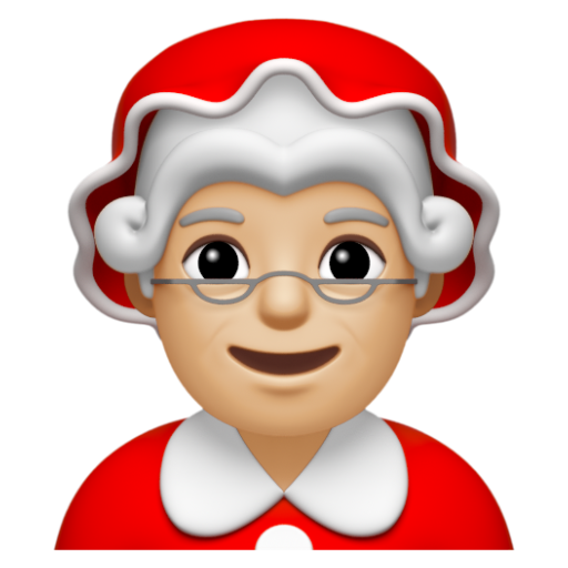 Emoji Mẹ giáng sinh: màu da sáng trung bình 🤶🏼 dạng 3D