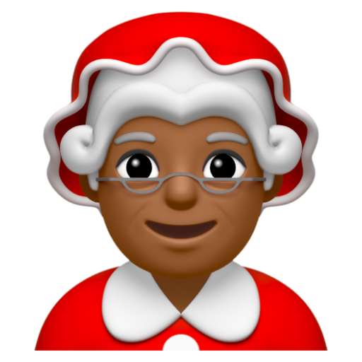 Emoji Mẹ giáng sinh: màu da tối trung bình 🤶🏾 dạng 3D