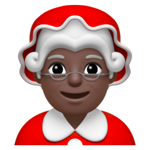 Emoji Mẹ giáng sinh: màu da tối 🤶🏿 dạng 3D