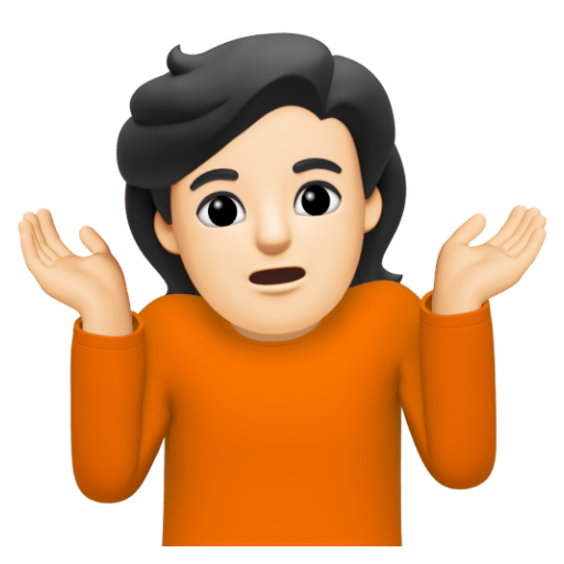 Emoji Người nhún vai: màu da sáng 🤷🏻 dạng 3D