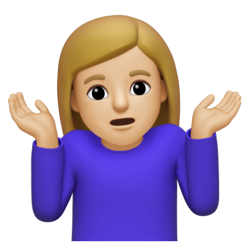 Emoji Người phụ nữ nhún vai: màu da sáng trung bình 🤷🏼‍♀ dạng 3D