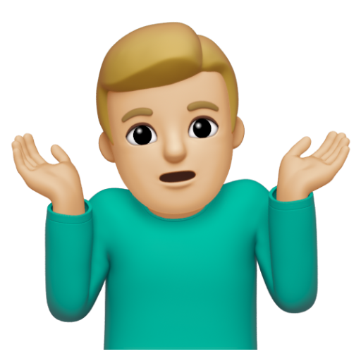 Emoji Người đàn ông nhún vai: màu da sáng trung bình 🤷🏼‍♂ dạng 3D