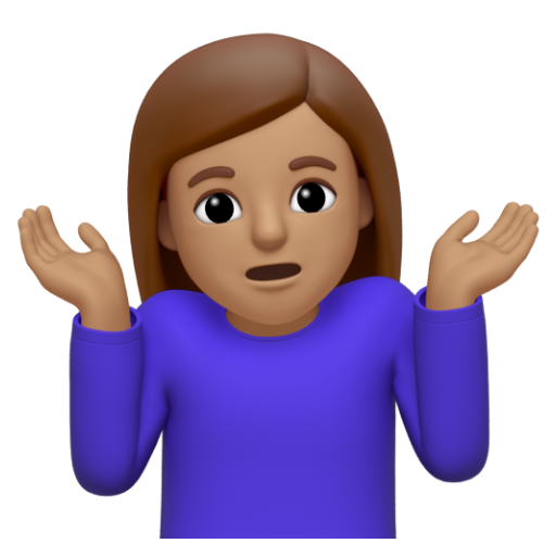 Emoji Người phụ nữ nhún vai: màu da trung bình 🤷🏽‍♀ dạng 3D