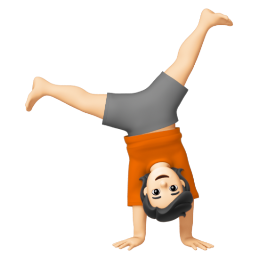 Emoji Người nhào lộn: màu da sáng 🤸🏻 dạng 3D