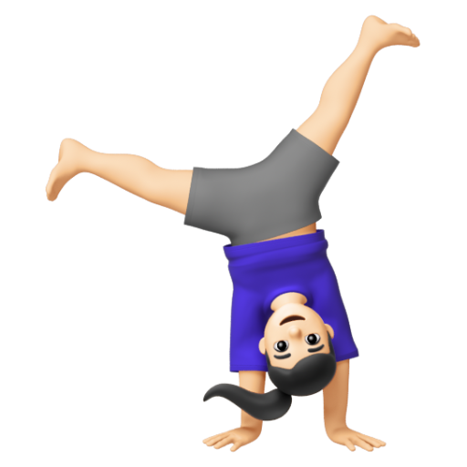 Emoji Người phụ nữ nhào lộn: màu da sáng 🤸🏻‍♀ dạng 3D