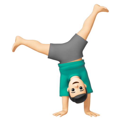 Emoji Người đàn ông nhào lộn: màu da sáng 🤸🏻‍♂ dạng 3D