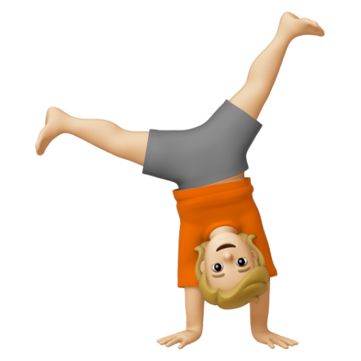 Emoji Người nhào lộn: màu da sáng trung bình 🤸🏼 dạng 3D