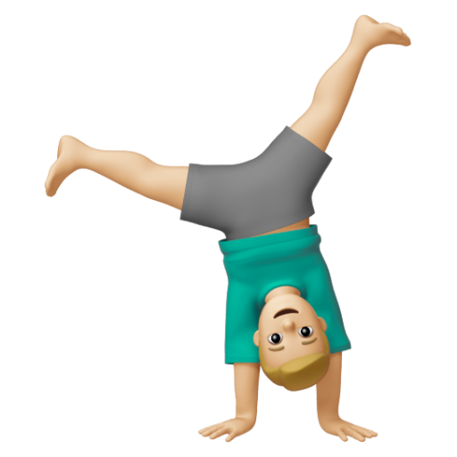 Emoji Người đàn ông nhào lộn: màu da sáng trung bình 🤸🏼‍♂ dạng 3D
