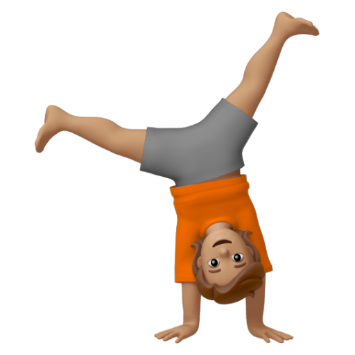 Emoji Người nhào lộn: màu da trung bình 🤸🏽 dạng 3D
