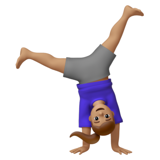 Emoji Người phụ nữ nhào lộn: màu da trung bình 🤸🏽‍♀ dạng 3D
