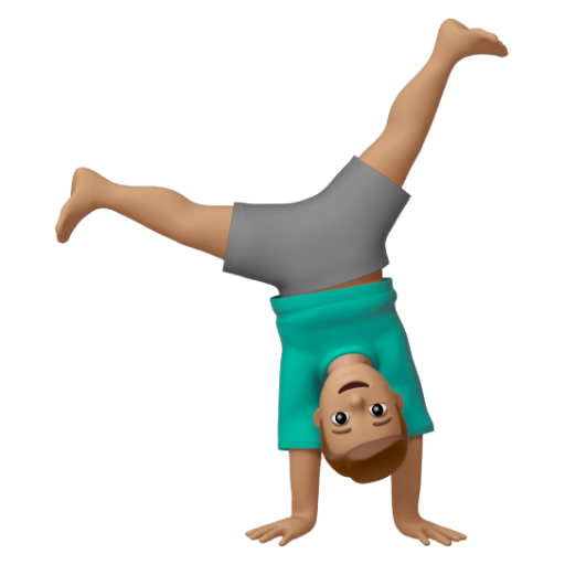 Emoji Người đàn ông nhào lộn: màu da trung bình 🤸🏽‍♂ dạng 3D