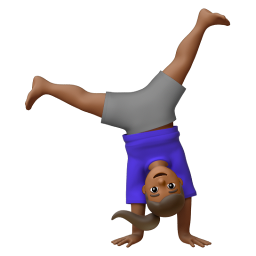 Emoji Người phụ nữ nhào lộn: màu da tối trung bình 🤸🏾‍♀ dạng 3D