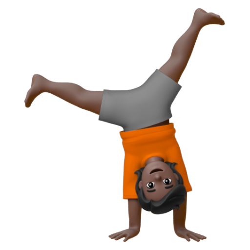 Emoji Người nhào lộn: màu da tối 🤸🏿 dạng 3D