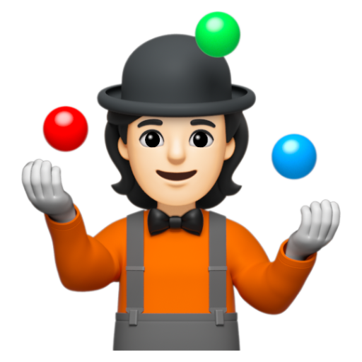 Emoji Người tung hứng: màu da sáng 🤹🏻 dạng 3D