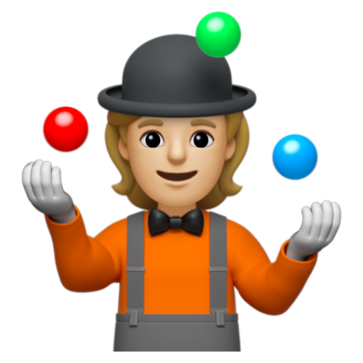 Emoji Người tung hứng: màu da sáng trung bình 🤹🏼 dạng 3D