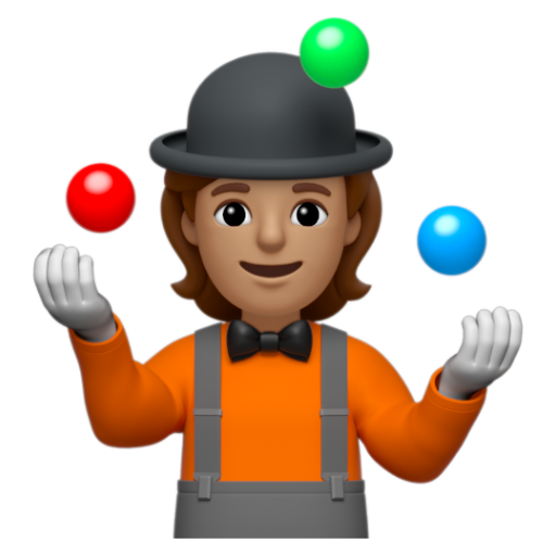 Emoji Người tung hứng: màu da trung bình 🤹🏽 dạng 3D