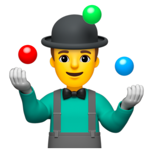 Emoji Người đàn ông tung hứng 🤹‍♂ dạng 3D