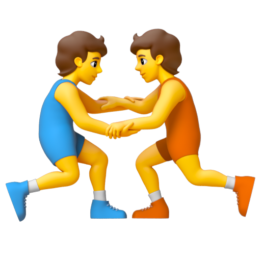 Emoji Người chơi vật 🤼 dạng 3D