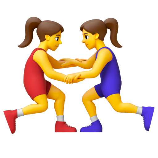 Emoji Những người phụ nữ chơi vật 🤼‍♀ dạng 3D